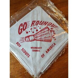 Vintage Wachusett Council Boy Scouts Membership Neckerchief - New in Package NOS